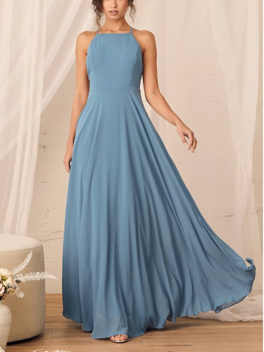 Lulus Mythical Kind of Love Slate Blue Maxi Dress